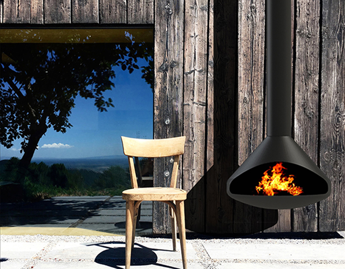 Z-90 hanging fireplace  suspends stove Custom fireplace